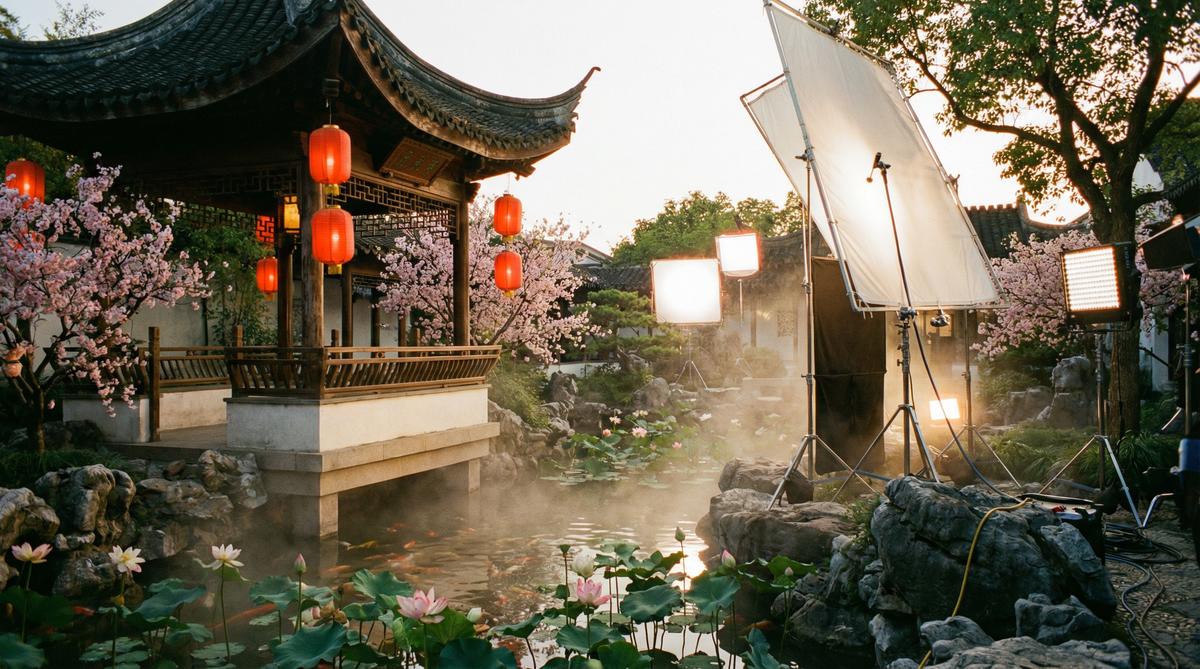 网红主播传媒古风园林传媒拍摄东方美学影视创作